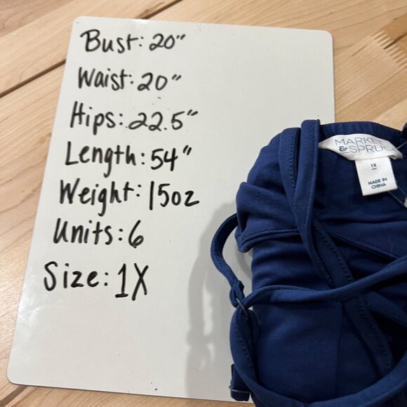 Market & Spruce Strappy Classic Sleeveless Maxi Dress Navy Blue Size 1X NWT - Picture 9 of 9